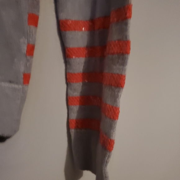 Grey/Orange Striped Sequin GAP Cardigan- Size S - Picture 11 of 12